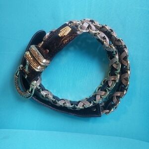 HP. Naani Made In Italy Chain And Leather Belt